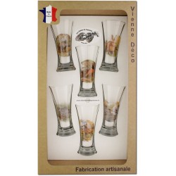 Coffret 6 verres à Pastis Sérigraphiés (Nouveaux Gibiers)