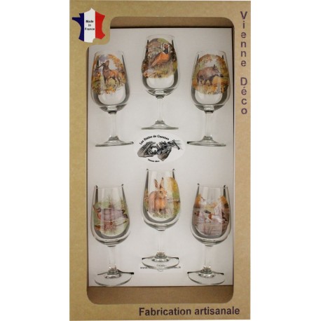 Coffret 6 verres à Vin INAO Sérigraphiés (Nouveaux Gibiers)