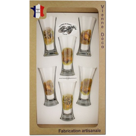 Coffret 6 verres à Pastis Sérigraphiés (Chasseurs Poils)