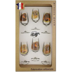 Coffret 6 verres à Vin INAO Sérigraphiés (Chasseurs Poils)