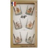 Coffret 6 verres à Whisky Sérigraphiés (Chasseurs Plumes)