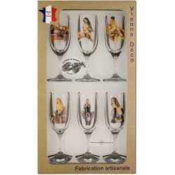 Coffret 6 Flûtes Sérigraphiés (Nus Coquins)