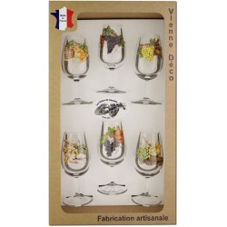 Coffret 6 verres à Vin INAO Sérigraphiés (Grappes)