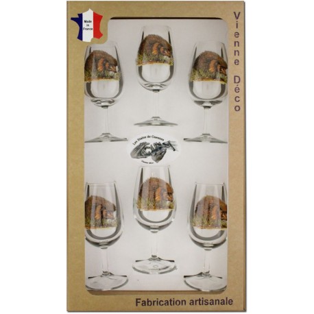 Coffret 6 verres à Vin INAO Sérigraphiés (Herissons)