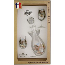 Coffret 2 verres à Vin INAO + Carafe Sérigraphiés (Pêche à la Truite)