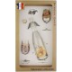 Coffret 2 verres à Vin INAO + Bouteille Vin Blanc/Rosé Sérigraphiés + Bouchon (Chasseurs Plumes)