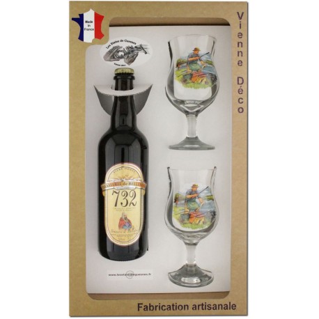 Coffret 2 verres à pied + Bière Blonde de Bellefois (Pêche à la Carpe)